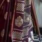 EKKTARA Saree For Women Wine Colour Pure Satin Handloom Weaving Saree With Unstitched Blouse