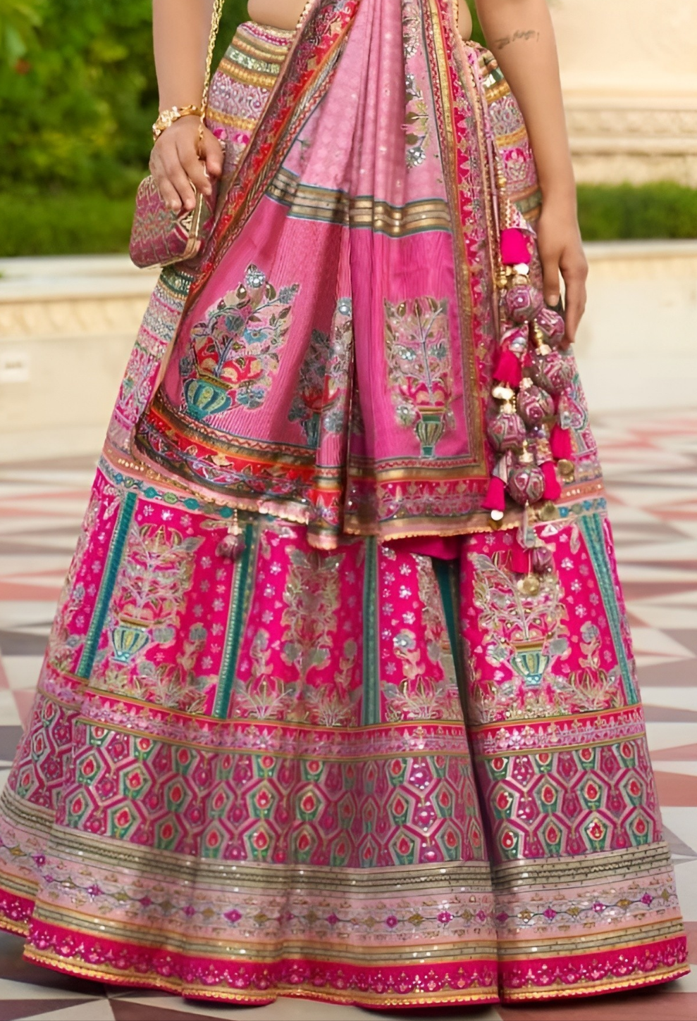 EKKTARA Stitched Designer Rose Gold Shade Lehenga Choli Set