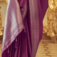 EKKTARA Saree For Women Purple Colour Kanjivaram Zari Silk Saree With Unstitched Blouse