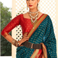 EKKTARA Saree For Women Blue Colour Banarasi Silk Saree With Unstitched Blouse