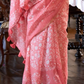 EKKTARA Saree For Women Light Pink Colour Soft Linen Cotton Saree With Unstitched Blouse