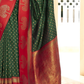 EKKTARA Saree For Women Olive Green Colour Banarasi Silk Saree With Unstitched Blouse