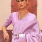 EKKTARA Saree For Women Lavender Colour Designer Handloom Weaving Silk Saree With Unstitched Blouse