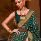 EKKTARA Saree For Women Green Colour Khadi Copper Zari Weaving Silk Saree With Unstitched Blouse