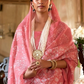 EKKTARA Saree For Women Light Pink Colour Soft Linen Cotton Saree With Unstitched Blouse