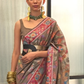 EKKTARA Saree For Women Grey Colour Kashmiri Handloom Weaving Silk Saree With Unstitched Blouse
