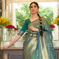 EKKTARA Saree For Women Green Colour Silk Saree With Unstitched Blouse