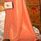 EKKTARA Saree For Women Light Orange Colour Saree With Unstitched Blouse