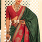 EKKTARA Saree For Women Olive Green Colour Banarasi Silk Saree With Unstitched Blouse