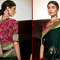 EKKTARA Saree For Women Dark Green Colour Designer Paithani Saree With Unstitched Designer Blouse