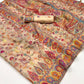 EKKTARA Saree For Women Peach Colour Kashmiri Handloom Weaving Organza Saree With Unstitched Blouse