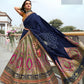 EKKTARA Semi Stitched Designer Blue Multicolour Colour Lehenga Choli Set