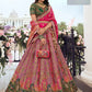 EKKTARA Semi Stitched Designer Green Multicolour Colour Lehenga Choli Set