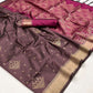 EKKTARA Saree For Women Caramel Brown Colour Soft Silk Handloom Weaving Saree With Unstitched Blouse