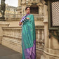 EKKTARA Saree For Women Green Colour Soft Silk Handloom Weaving Saree With Unstitched Blouse