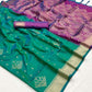 EKKTARA Saree For Women Green Colour Soft Silk Handloom Weaving Saree With Unstitched Blouse