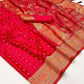 EKKTARA Saree For Women Red Colour Handloom Weaving Silk Saree With Unstitched Blouse