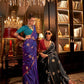 EKKTARA Saree For Women Black Colour Pure Satin Silk Handloom Weaving Saree With Unstitched Blouse