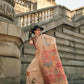 EKKTARA Saree For Women Beige Colour Kashmiri Silk Handloom Weaving Saree With Unstitched Blouse
