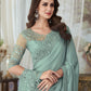 EKKTARA Saree For Women Mint Green Colour Designer Party Wear Saree With Unstitched Blouse