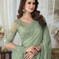 EKKTARA Saree For Women Pista Green Colour Designer Party Wear Saree With Unstitched Blouse