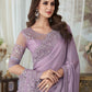 EKKTARA Saree For Women Lavender Colour Designer Party Wear Saree With Unstitched Blouse