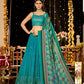 EKKTARA Semi Stitched Designer Turquoise Colour Sequins Work Lehenga Choli Set