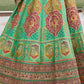 EKKTARA Semi Stitched Designer Green Multicolour Colour Lehenga Choli Set