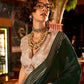 EKKTARA Saree For Women Bottle Green Colour Party Wear Designer Handloom Weaving Saree With Unstitched Blouse