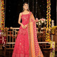 EKKTARA Semi Stitched Designer Pink Colour Sequins Work Lehenga Choli Set