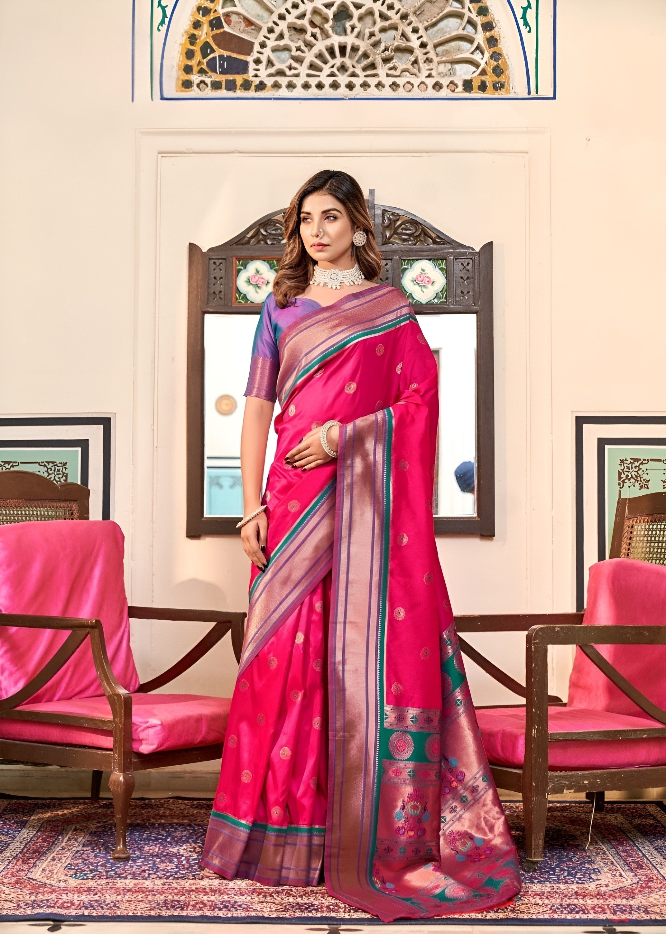 Buy Green Sarees for Women by HOUSE OF BEGUM Online | Ajio.com