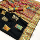 EKKTARA Saree For Women Black Colour Kashmiri Silk Handloom Weaving Saree With Unstitched Blouse