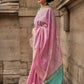 EKKTARA Saree For Women Pink Colour Silk Handloom Weaving Saree With Unstitched Blouse