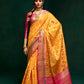 EKKTARA Saree For Women Sunny Yellow Colour Cotton Silk Saree With Unstitched Blouse