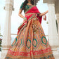 EKKTARA Semi Stitched Designer Pink Multicolour Colour Lehenga Choli Set