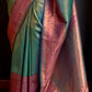 EKKTARA Saree For Women Sea Green Colour Handloom Weaving Silk Saree With Unstitched Blouse