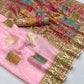 EKKTARA Saree For Women Light Pink Colour Kashmiri Silk Handloom Weaving Saree With Unstitched Blouse