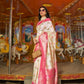 EKKTARA Saree For Women Cream Colour Silk Handloom Weaving Saree With Unstitched Blouse