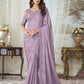 EKKTARA Saree For Women Lavender Colour Designer Party Wear Saree With Unstitched Blouse