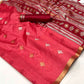 EKKTARA Saree For Women  Red Colour Handloom Weaving Silk Saree With Unstitched Blouse