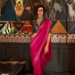 EKKTARA Saree For Women Deep Pink Colour Party Wear Designer Handloom Weaving Saree With Unstitched Blouse