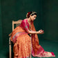 EKKTARA Saree For Women Peach Colour Cotton Silk Saree With Unstitched Blouse
