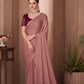 EKKTARA Saree For Women Blush Red Colour Designer Party Wear Saree With Unstitched Blouse