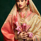 EKKTARA Saree For Women Beige Colour Cotton Silk Saree With Unstitched Blouse