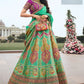 EKKTARA Semi Stitched Designer Green Multicolour Colour Lehenga Choli Set