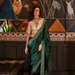 EKKTARA Saree For Women Bottle Green Colour Party Wear Designer Handloom Weaving Saree With Unstitched Blouse
