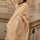 EKKTARA Saree For Women Golden Beige Colour Handloom Weaving Silk Saree With Unstitched Blouse
