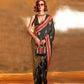 EKKTARA Saree For Women Black Colour Pure Silk Chaap Border Design Handloom Weaving Saree With Unstitched Blouse