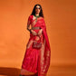 EKKTARA Saree For Women Red Colour Handloom Weaving Silk Saree With Unstitched Blouse