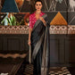 EKKTARA Saree For Women Black Colour Party Wear Designer Handloom Weaving Saree With Unstitched Blouse